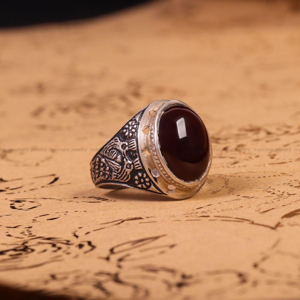 انگشتر عقیق مردانه کد 6714
