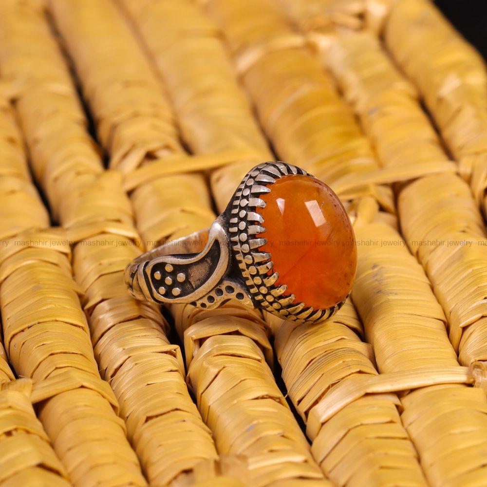 انگشتر عقیق مردانه کد 6721