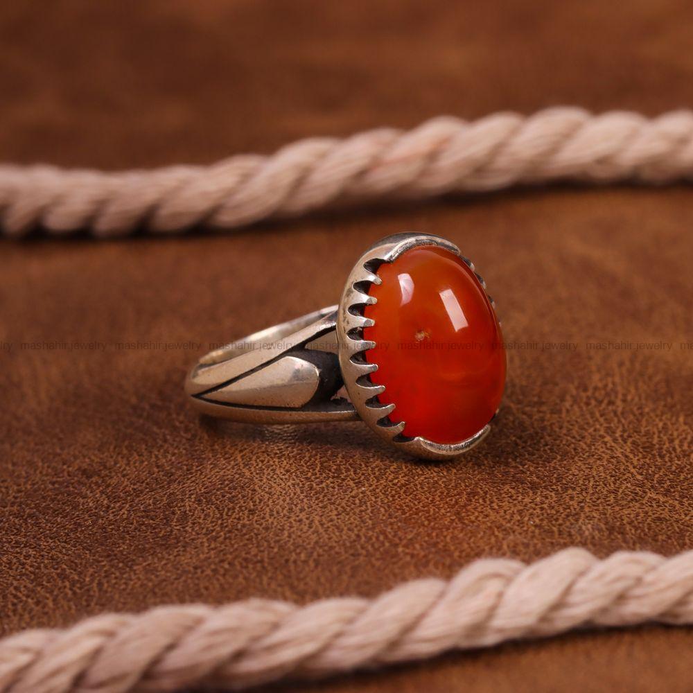 انگشتر عقیق مردانه کد 6732