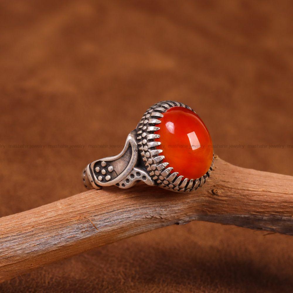 انگشتر عقیق مردانه کد 6743