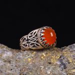 انگشتر عقیق مردانه کد 6755