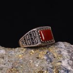 انگشتر عقیق مردانه کد 6756