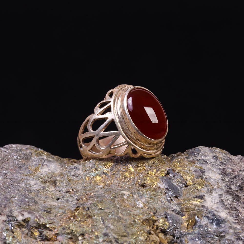 انگشتر عقیق مردانه کد 6758