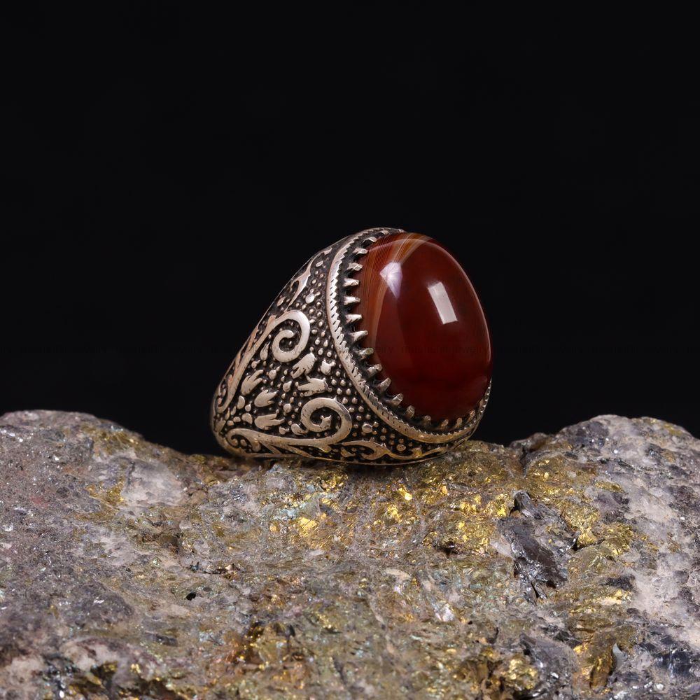 انگشتر عقیق مردانه کد 6759