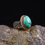 انگشتر فیروزه شجری مردانه کد 6471