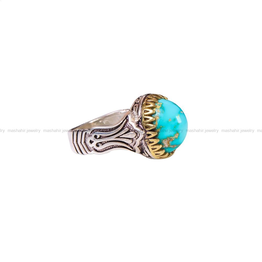 انگشتر فیروزه شجری مردانه کد 6468