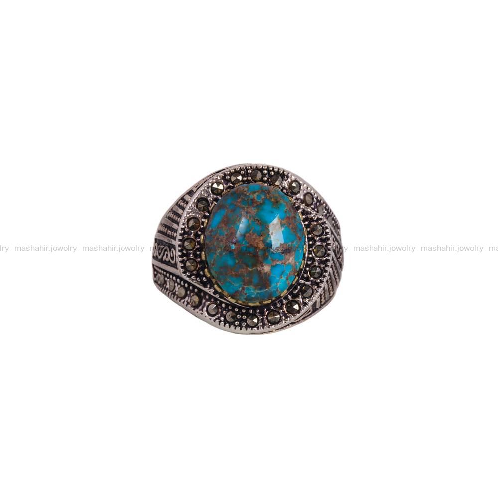 انگشتر فیروزه شجری مردانه کد 6469