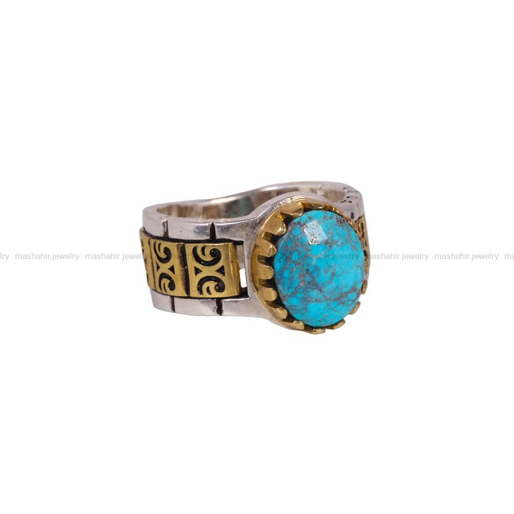 انگشتر فیروزه شجری مردانه کد 6470