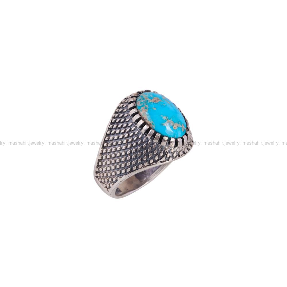 انگشتر فیروزه شجری مردانه کد 6479