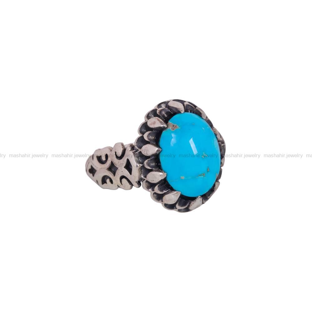 انگشتر فیروزه شجری مردانه کد 6492