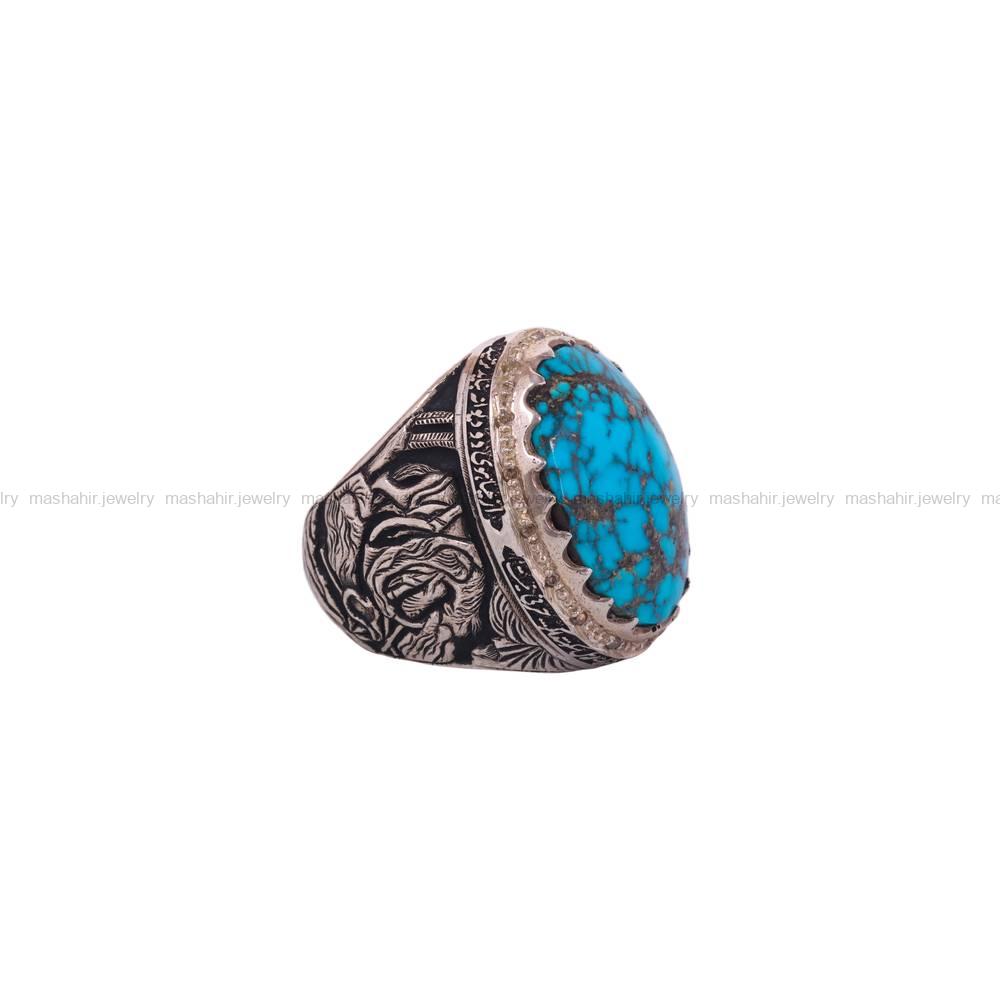انگشتر فیروزه شجری مردانه کد 6392