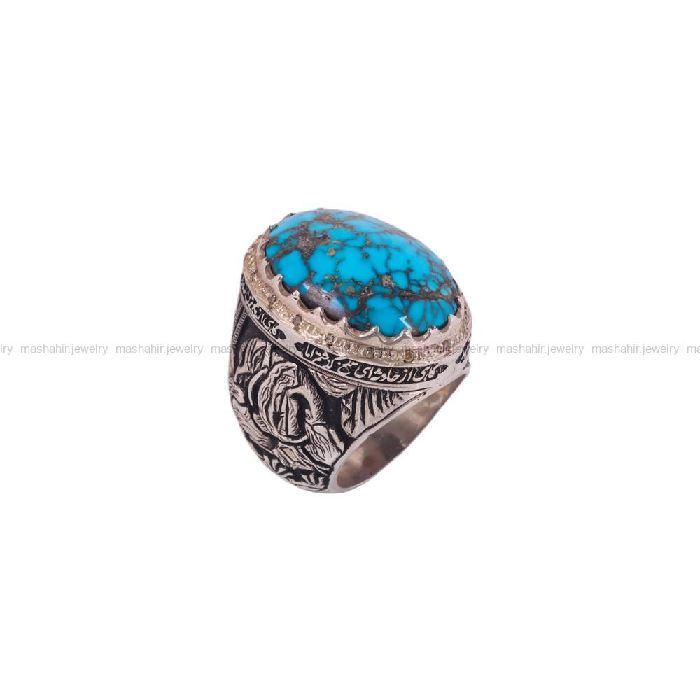 انگشتر فیروزه شجری مردانه کد 6392