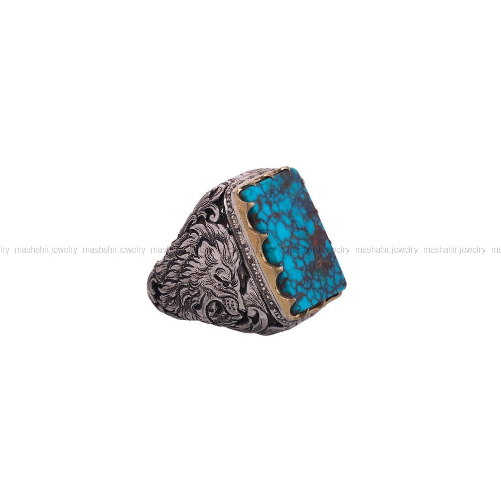 انگشتر فیروزه شجری مردانه کد 6398