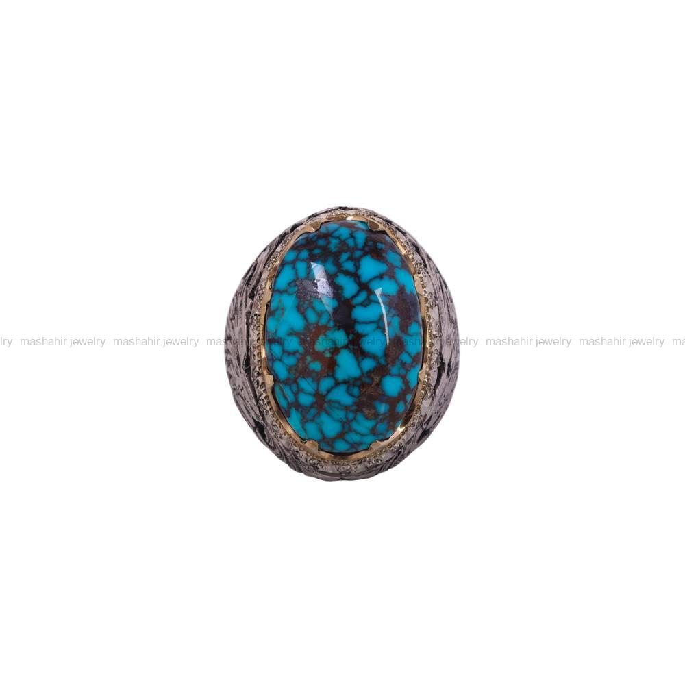 انگشتر فیروزه شجری مردانه کد 6399