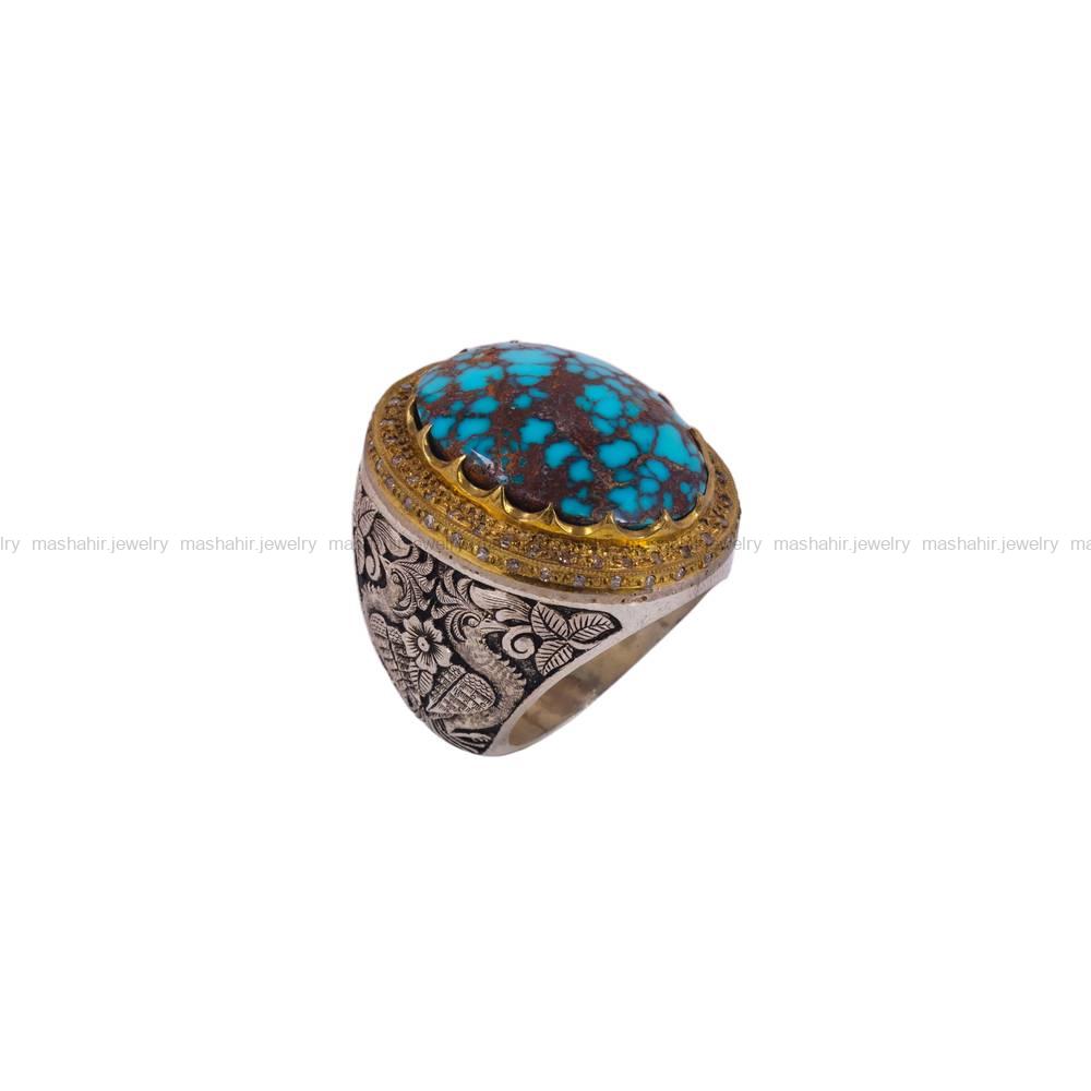 انگشتر فیروزه شجری مردانه کد 6400