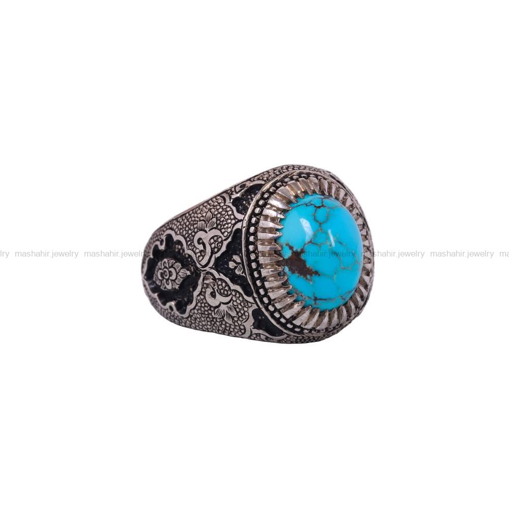 انگشتر فیروزه شجری مردانه کد 6416