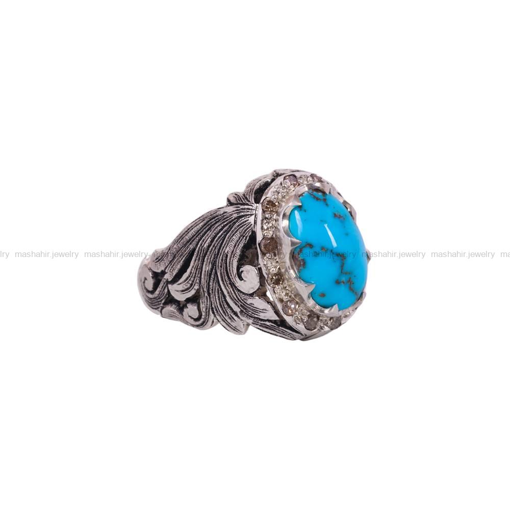 انگشتر فیروزه شجری مردانه کد 6420