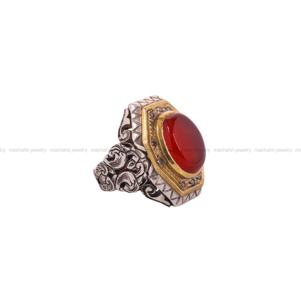 انگشتر عقیق یمن مردانه کد 6434