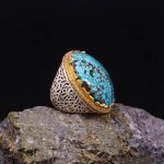 انگشتر فیروزه شجری مردانه کد 6386