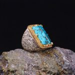 انگشتر فیروزه شجری مردانه کد 6389