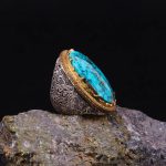 انگشتر فیروزه شجری مردانه کد 6391