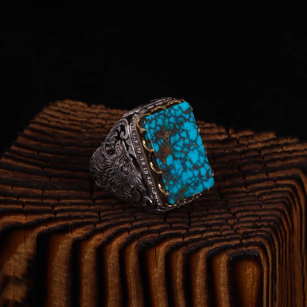 انگشتر فیروزه شجری مردانه کد 6398