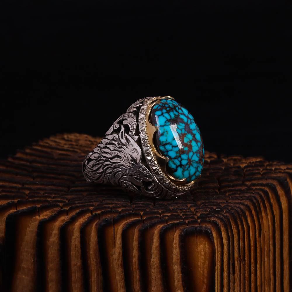 انگشتر فیروزه شجری مردانه کد 6399