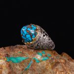 انگشتر فیروزه شجری مردانه کد 6412