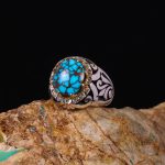 انگشتر فیروزه شجری مردانه کد 6415