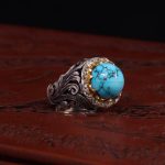 انگشتر فیروزه شجری مردانه کد 6418