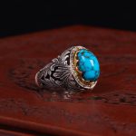 انگشتر فیروزه شجری مردانه کد 6421