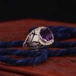 انگشتر آمیتیست مردانه کد 6427