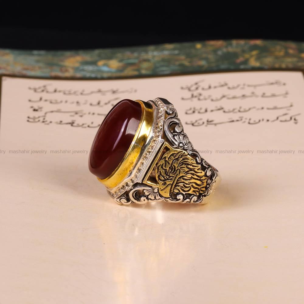انگشتر عقیق یمن مردانه کد 6436