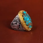 انگشتر فیروزه شجری مردانه کد 7136