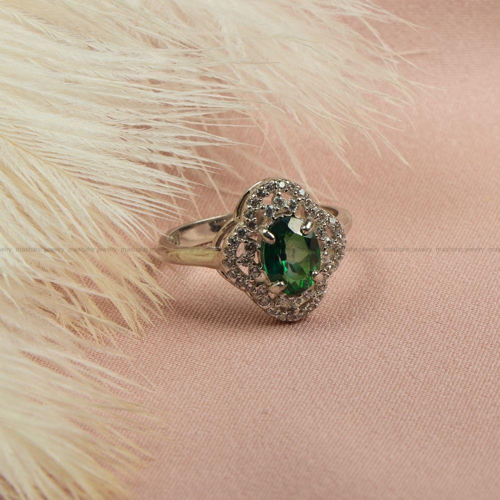 انگشتر توپاز سبز زنانه کد 7383