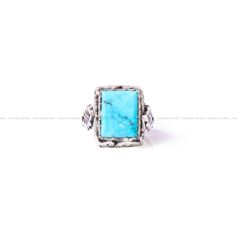 انگشتر فیروزه شجری مردانه کد 8782