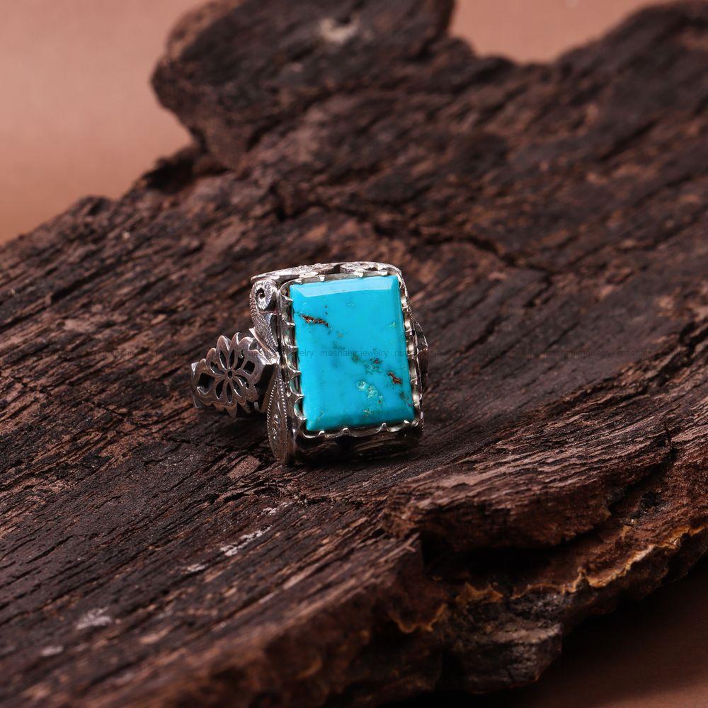 انگشتر فیروزه شجری مردانه کد 8782