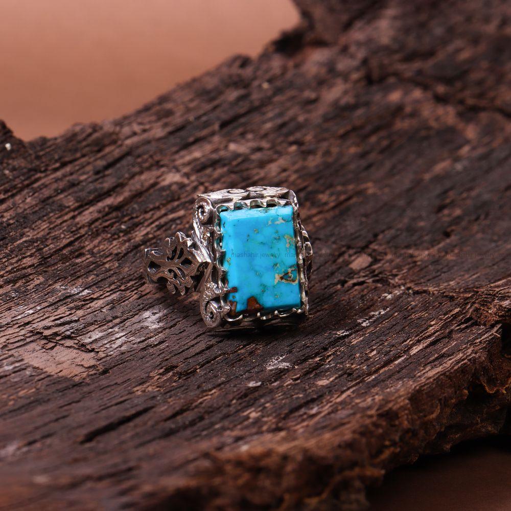 انگشتر فيروزه شجری مردانه کد 8787