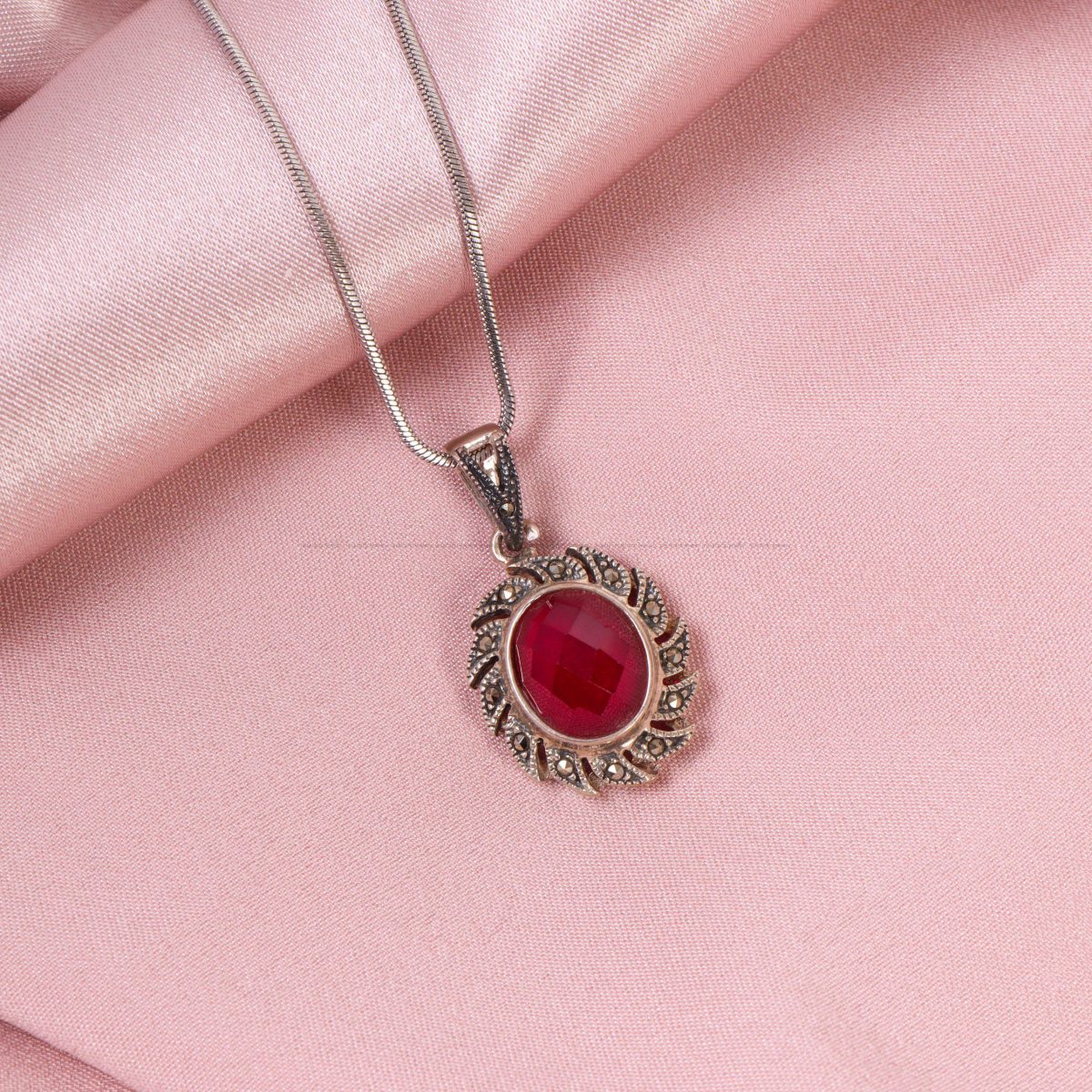 گردنبند طرح یاقوت زنانه کد 6929