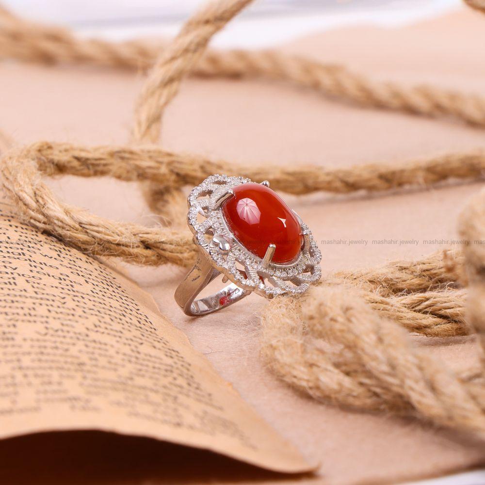 انگشتر عقیق زنانه کد 6960