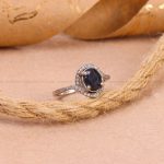 انگشتر یاقوت کبود زنانه کد 6989