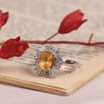 انگشتر سیترین زنانه کد 7022