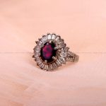 انگشتر یاقوت کبود زنانه کد 7074