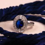 انگشتر طرح یاقوت کبود زنانه کد 7079