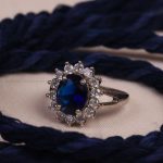 انگشتر طرح یاقوت کبود زنانه کد 7080