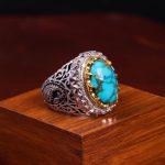 انگشتر فیروزه شجری مردانه کد 7126