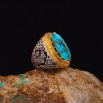 انگشتر فیروزه شجری مردانه کد 7138