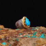 انگشتر فیروزه شجری مردانه کد 7143