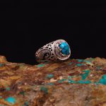 انگشتر فیروزه شجری مردانه کد 7146