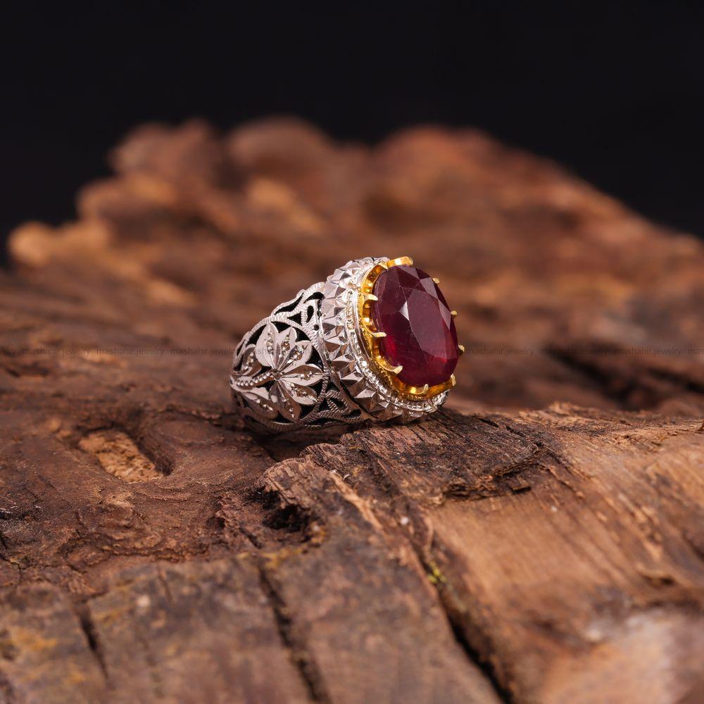 انگشتر یاقوت سرخ مردانه کد 7150